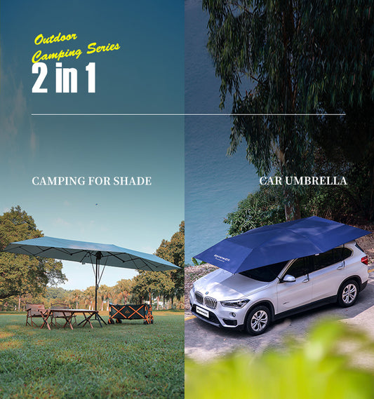 2-in-1 Outdoor Canopy: Camping Tarp, Party Tent, Sunshade